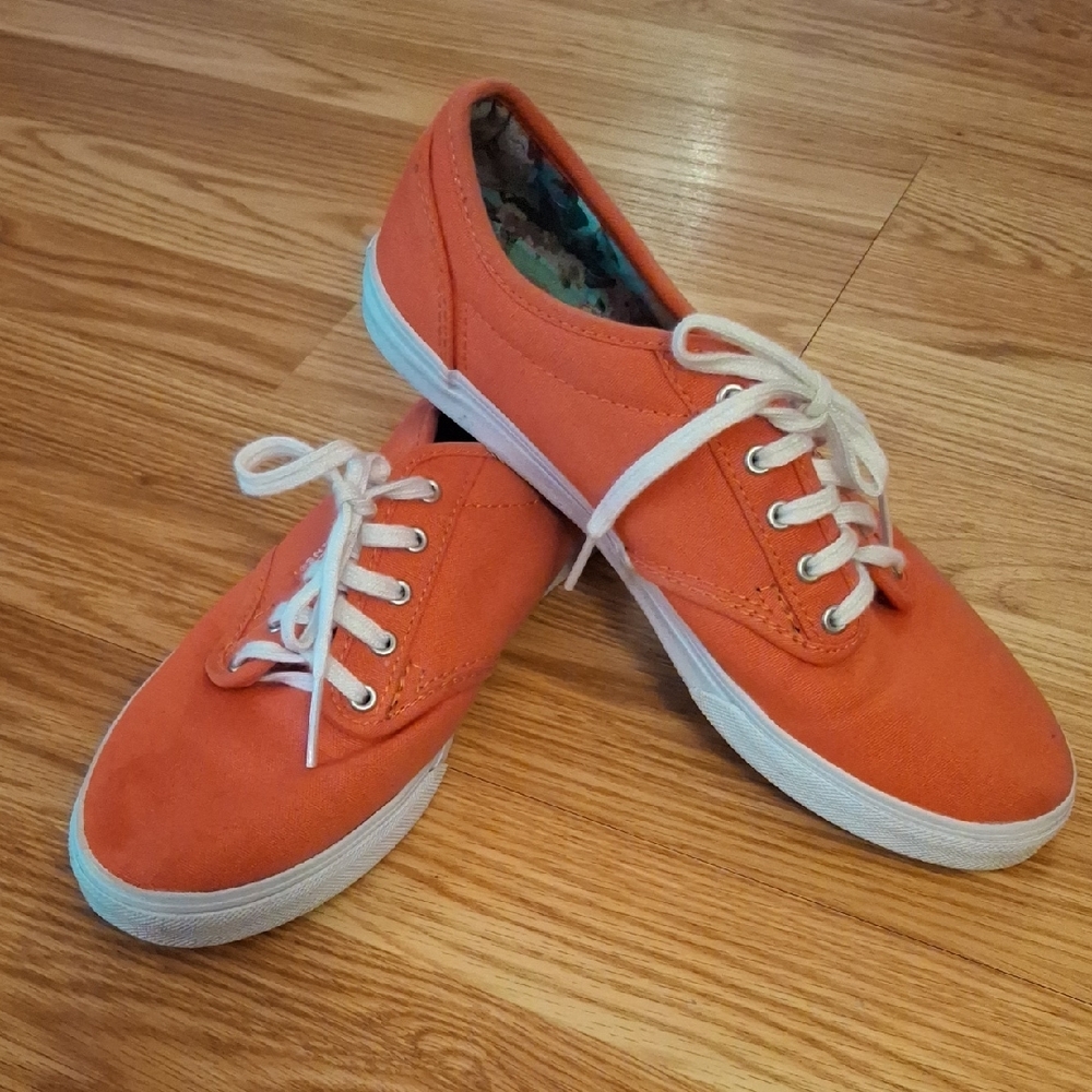 Vans Coral Low-Top Canvas Lace-Up Sneakers Floral Interior 7.5